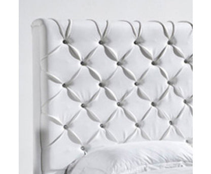 QUEEN SIRENE LEATHERETTE  BED - WHITE