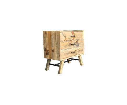 LUCINDA 3 DRAWER BEDSIDE TABLE - AS PICTURED