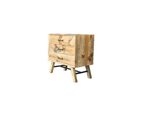 LUCINDA 3 DRAWER BEDSIDE TABLE - AS PICTURED