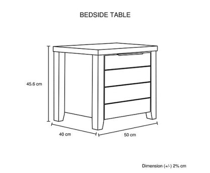 ALVARRO 2 DRAWER BEDSIDE TABLE - OAK