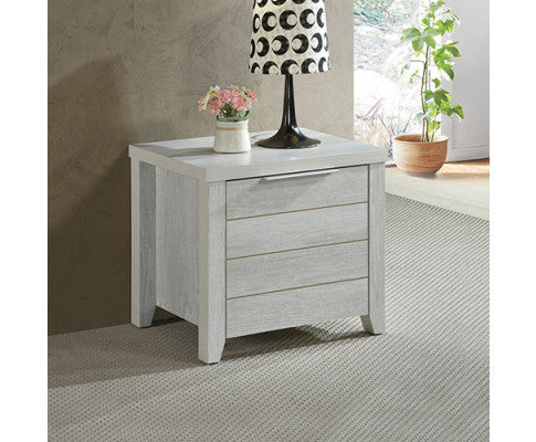 Alvarro 2 Drawer Bedside Table - White Ash