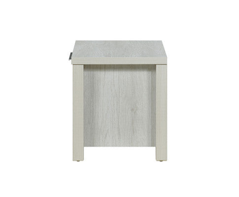 ALVARRO 2 DRAWER BEDSIDE TABLE - WHITE ASH