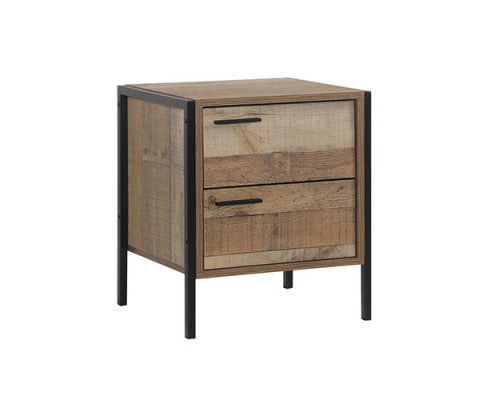 DYNIE 2 DRAWER BEDSIDE TABLE - AS PICTURED