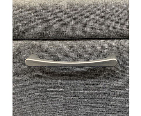 ELDIANA 2 DRAWER LINEN FABRIC BEDSIDE TABLE - 460(H) x 500(W) - LIGHT GREY