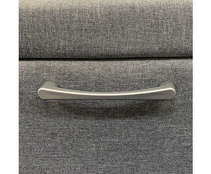 ELDIANA 2 DRAWER LINEN FABRIC BEDSIDE TABLE - 460(H) x 500(W) - LIGHT GREY