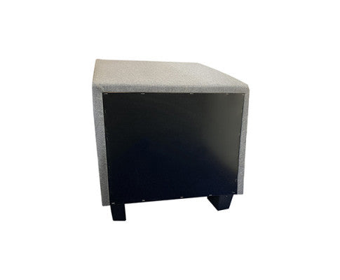 ELDIANA 2 DRAWER LINEN FABRIC BEDSIDE TABLE - 460(H) x 500(W) - LIGHT GREY