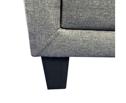ELDIANA 2 DRAWER LINEN FABRIC BEDSIDE TABLE - 460(H) x 500(W) - LIGHT GREY
