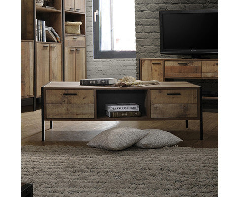 DYNIE  1 SHELF/ 2 DRAWER COFFEE TABLE - OAK