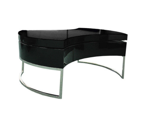 GLISHIA ADJUSTABLE ROUND COFFEE TABLE - BLACK