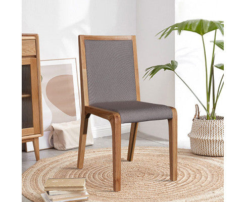 DEVERELL (SET OF 2) DINING CHAIR - GREY & ASH