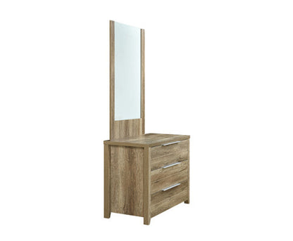 ALVARRO 3 DRAWER DRESSING TABLE WITH MIRROR - OAK