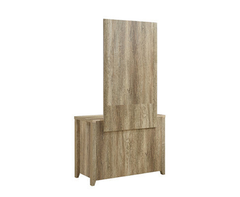 ALVARRO 3 DRAWER DRESSING TABLE WITH MIRROR - OAK