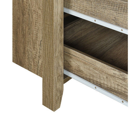 ALVARRO 3 DRAWER DRESSING TABLE WITH MIRROR - OAK