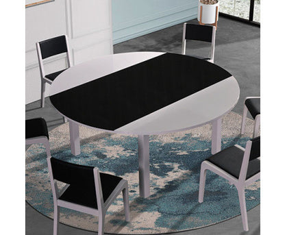 KELBY ROUND DINING TABLE - BLACK & WHITE