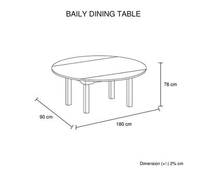 KELBY ROUND DINING TABLE - BLACK & WHITE