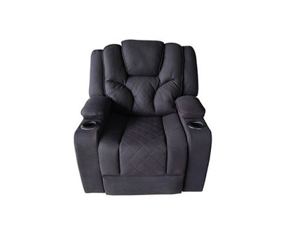 NAZNEEN SINGLE SEATER FABRIC RECLINER ARM CHAIR - BLACK