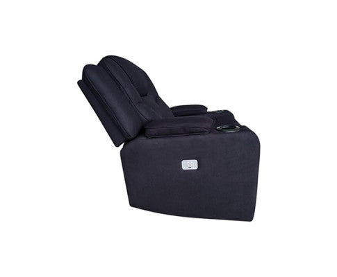 NAZNEEN SINGLE SEATER FABRIC RECLINER ARM CHAIR - BLACK