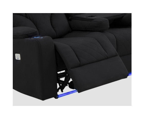 NAZNEEN SINGLE SEATER FABRIC RECLINER ARM CHAIR - BLACK
