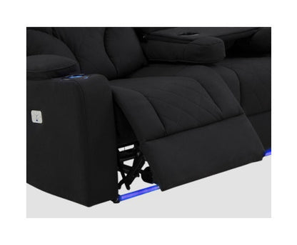 NAZNEEN SINGLE SEATER FABRIC RECLINER ARM CHAIR - BLACK