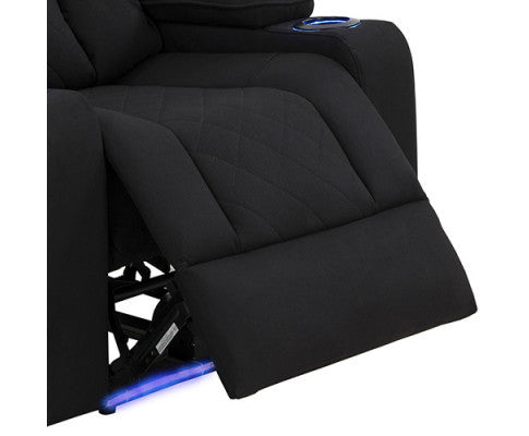 NAZNEEN SINGLE SEATER FABRIC RECLINER ARM CHAIR - BLACK