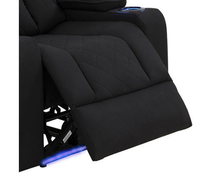 NAZNEEN SINGLE SEATER FABRIC RECLINER ARM CHAIR - BLACK