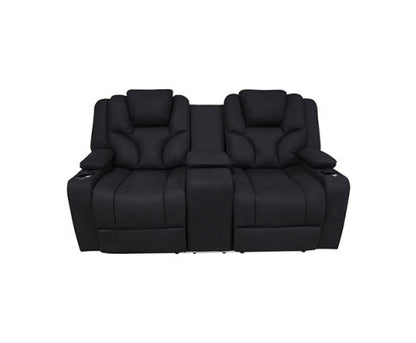 NAZNEEN 2 SEATER FABRIC RECLINER ARM CHAIR - BLACK