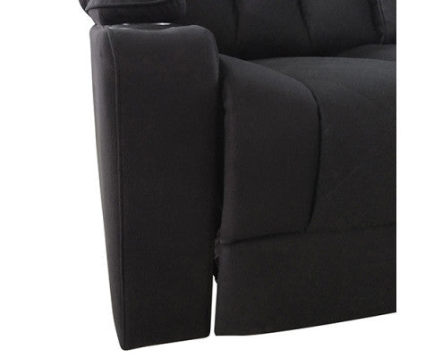 NAZNEEN 3 SEATER FABRIC RECLINER ARM CHAIR - BLACK