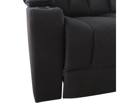 NAZNEEN 3 SEATER FABRIC RECLINER ARM CHAIR - BLACK