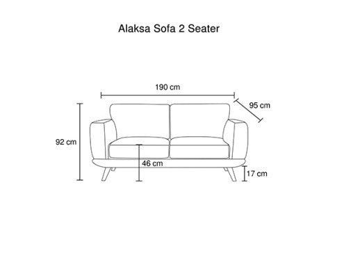 ALASKA 3 + 2 SEATER FABRIC SOFA  LOUNGE SET - BROWN
