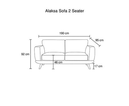 ALASKA 3 + 2 SEATER FABRIC SOFA  LOUNGE SET - BROWN