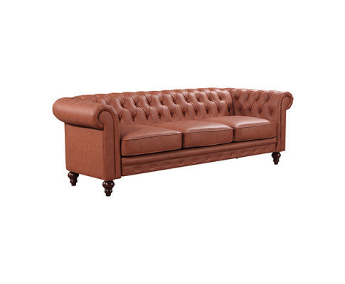 SHILOAH 3 + 2 S+ 1 SEATER PU LEATHER  SOFA  LOUNGE SET - BROWN