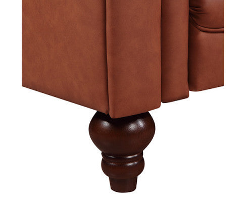 SHILOAH 3 + 2 S+ 1 SEATER PU LEATHER  SOFA  LOUNGE SET - BROWN