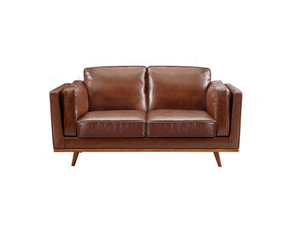 NAILAH 3 + 2 SEATER LEATHERETTE  SOFA  LOUNGE SET - BROWN