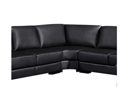ELOWEN BONDED LEATHER U-SHAPED SOFA WITH RIGHT CHAISE LOUNGE SUITE - BLACK