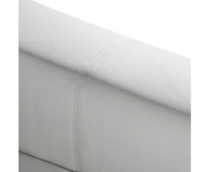 ELOWEN BONDED LEATHER U-SHAPED SOFA WITH RIGHT CHAISE LOUNGE SUITE - WHITE