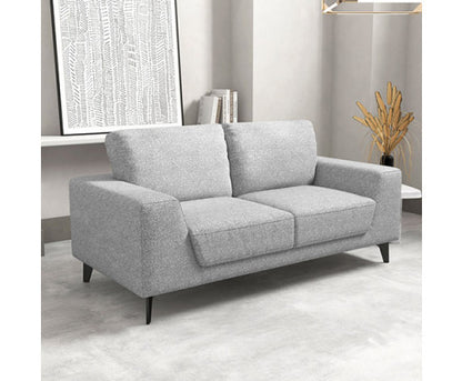 HOLPER 2 SEATER LINEN FABRIC SOFA - BLACK