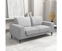 HOLPER 2 SEATER LINEN FABRIC SOFA - BLACK
