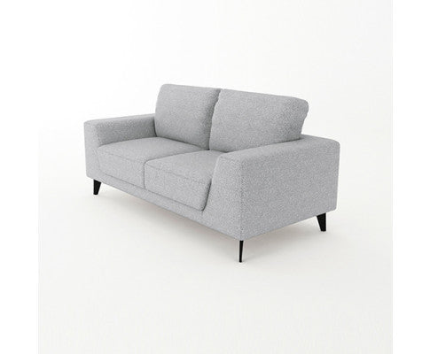 HOLPER 2 SEATER LINEN FABRIC SOFA - BLACK