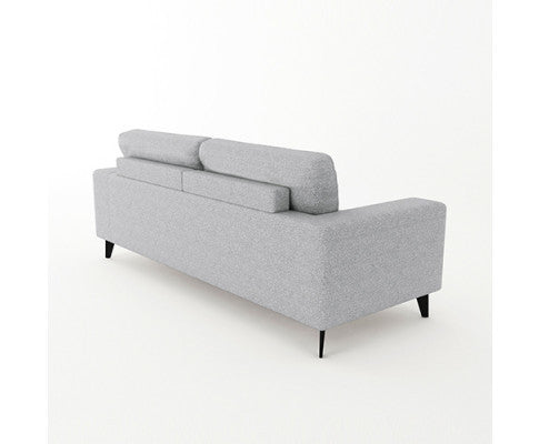 HOLPER 2 SEATER LINEN FABRIC SOFA - BLACK