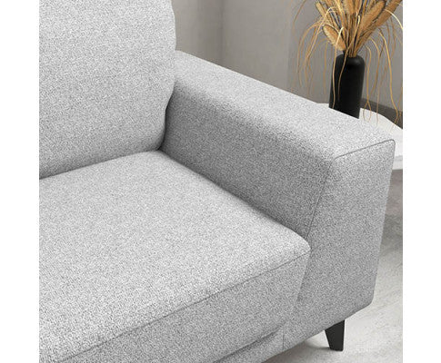 HOLPER 2 SEATER LINEN FABRIC SOFA - BLACK