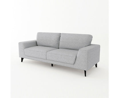 HOLPER 3 SEATER LINEN FABRIC SOFA - BLACK