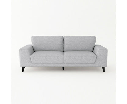 HOLPER 3 SEATER LINEN FABRIC SOFA - BLACK