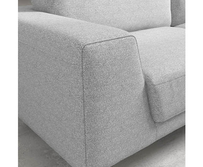 HOLPER 3 SEATER LINEN FABRIC SOFA - BLACK