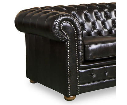 ALONDRA SINGLE SEATER GENUINE LEATHER SOFA - BROWN