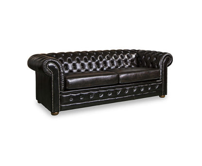 ALONDRA 3 SEATER GENUINE LEATHER SOFA - BROWN