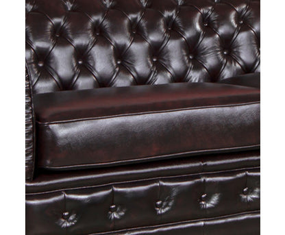 ALONDRA 3 SEATER GENUINE LEATHER SOFA - BURGANDY