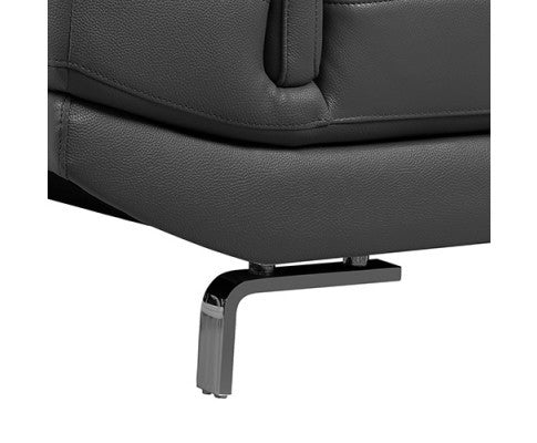ZAVIAN LEATHERETTE CORNER SOFA WITH RIGHT-HAND CHAISE - GREY