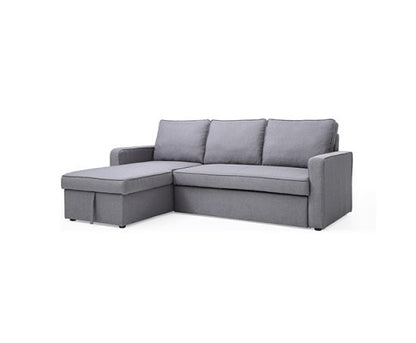 YEMINA FAVRIC CORNER SOFA BED  WITH PULL OUT STORAGE - GREY