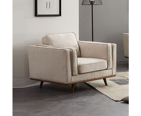 Nailah Single Seater Fabric Sofa - Beige