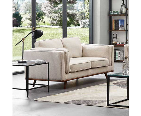 NAILAH 2 SEATER FABRIC  SOFA - BEIGE